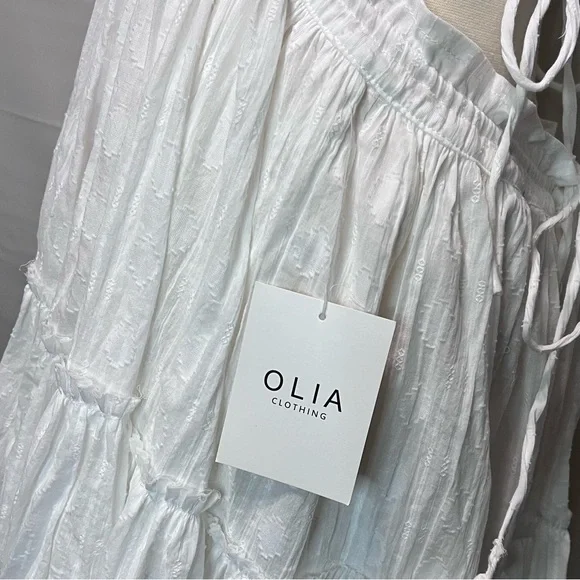 NWT Olia Sundress White Polka Dot Halter Open Back Dress Size Small Flirty - Picture 4 of 10